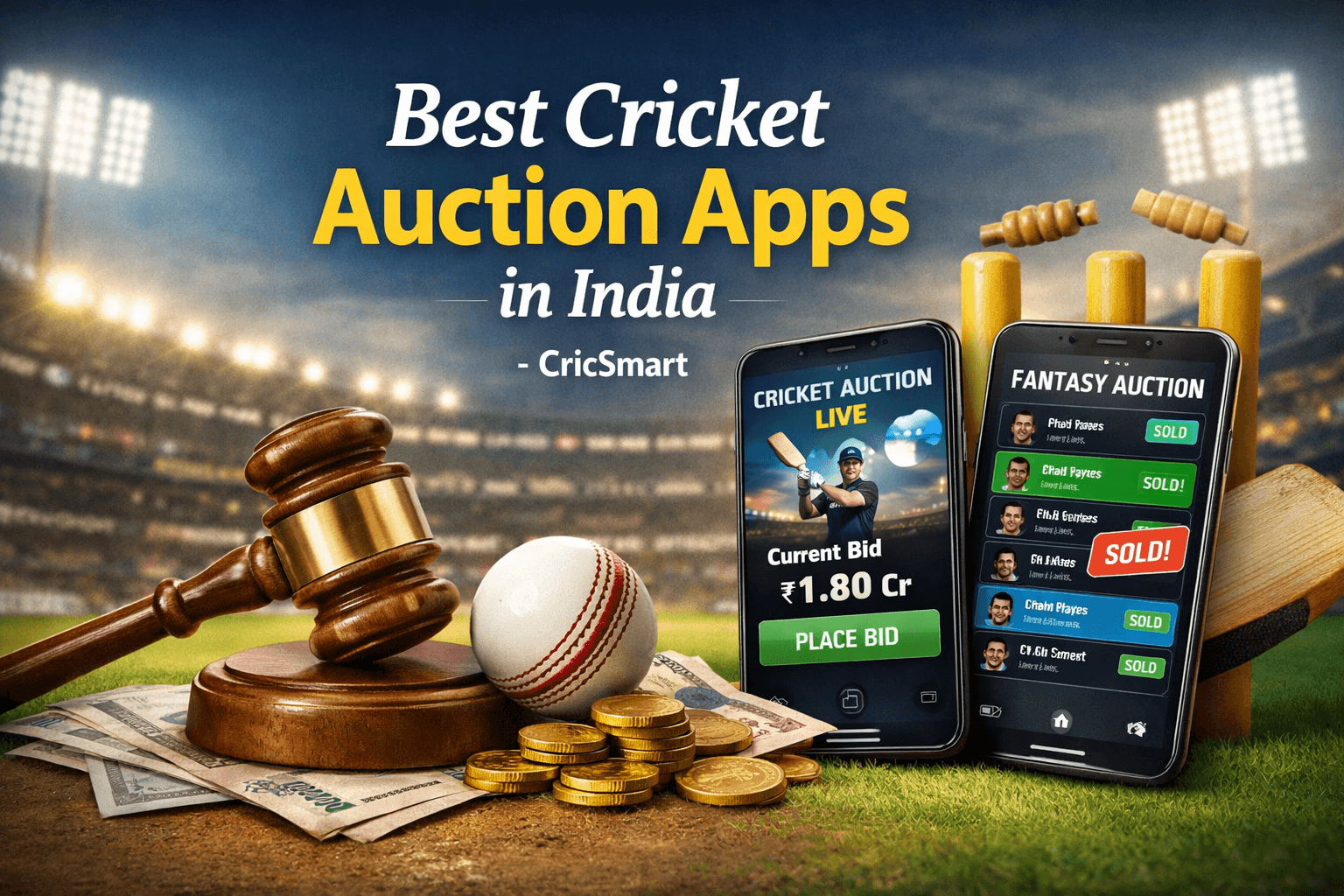 Comparison of the best cricket auction apps in India for 2026 on mobile and desktop screens